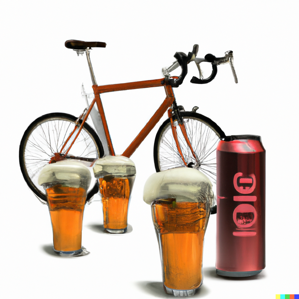 Header image of a bicycle and beers